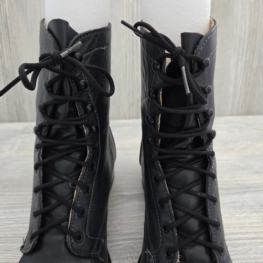 Laredo Packer Boots Black Leather Lace Up Kiltie Fringe Women 7 - Picture 4 of 11